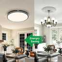 4Pack 16in Round Black Farmhouse LED Flush Mount Fixture 4000LM