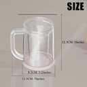 Double Walled Beer Ice Cup,Acrylic Classic Clear Beer Mug with Handles,Freezer Mugs Chiller Frosty Cup for Beer Cocktail Water Drinks Coffee and More