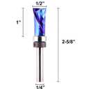 Template Top Bearing Compression Flush Trim Router Bit 1/4" Shank 1/2" Cutting Diameter 1" Cut Height Pattern and Mortising Flush Cut Trim Bit for Woodworking Trimming