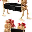 22.6" Animated Walking Skeleton Coffin Prop – Light Up Halloween Animatronic Decoration for Indoor & Outdoor Haunted House, Scary Yard Decor, Moving Corpse with Skull Casket, Spooky Skeletons Home