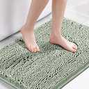 Bath Mat Bathroom Rug Bath Rugs for Bathroom Non Slip Bath Mats Extra Thick Chenille Rug 17" x 24" Absorbent Soft Shaggy Washable Dry Fast Plush Rugs for Bathtubs - Sage