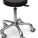 TASALON Rolling Stool - Adjustable Stool with Wheels - Soft Swivel Workbench - Desk Chair for Kitchen, Salon, Spa, Tattoo, Pedicure - Massage Salon Esthetician Chair  Black