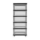 5 Drawer Plastic Organizer, Black Frame/Clear Drawers