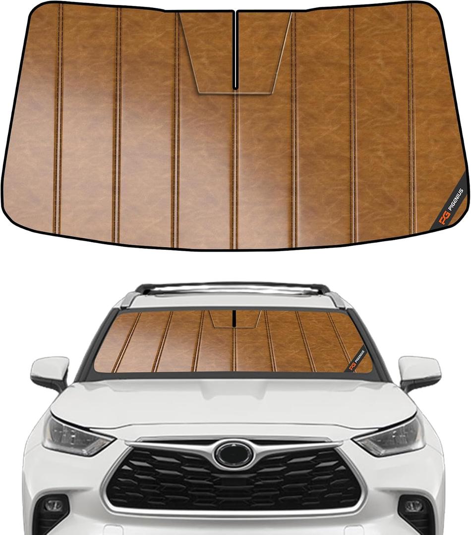 Windshield Sun Shade for Toyota Highlander & Highlander Hybrid 2020-2026 (NOT Grand Highlander), Custom Fit, 5th-Gen Cooling Design