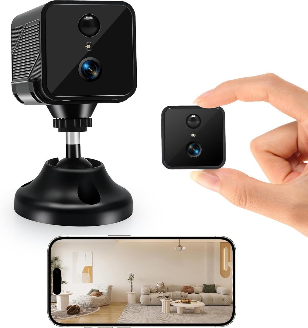 2K Wireless Indoor Camera for Home Security, Mini Hidden Camera with Long Battery Life & AI Motion Detection, 2.4G Hz WiFi, Color Night Vision, Two-Way Talk, No SD Card Needed