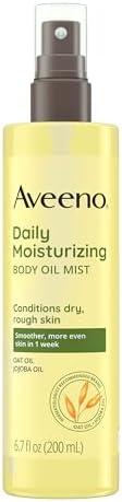 Aveeno Daily Moisturizing Dry Body Oil Mist with Oat and Jojoba Oil for Dry, Rough Sensitive Skin, Nourishing & Hypoallergenic Body Spray, Paraben-, Silicone- & Phthalate-Free, 6.7 fl. oz