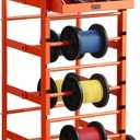 VEVOR Wire Spool Rack, 11 Rods, Multi-Spool Wire Rack Dispenser, Cable Caddy with Wheels, Cable Holder with Storage Tray for Wiring Storage, for Electrical, Industrial & Retail Use, Working Efficiency