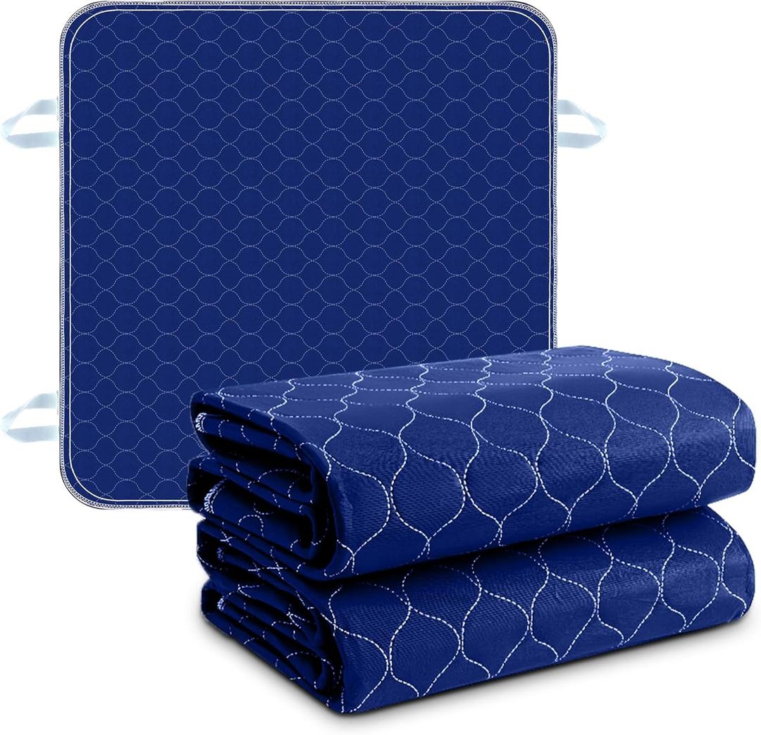 2 Pack Bed Pads for Incontinence Washable Positioning Bed Pad with 4 Handles, Absorbent Bed Pad Waterproof Underpads ,Elderly bedridden, Overnight Pads for Incontinence (3436 Inch - 2 Pack)
