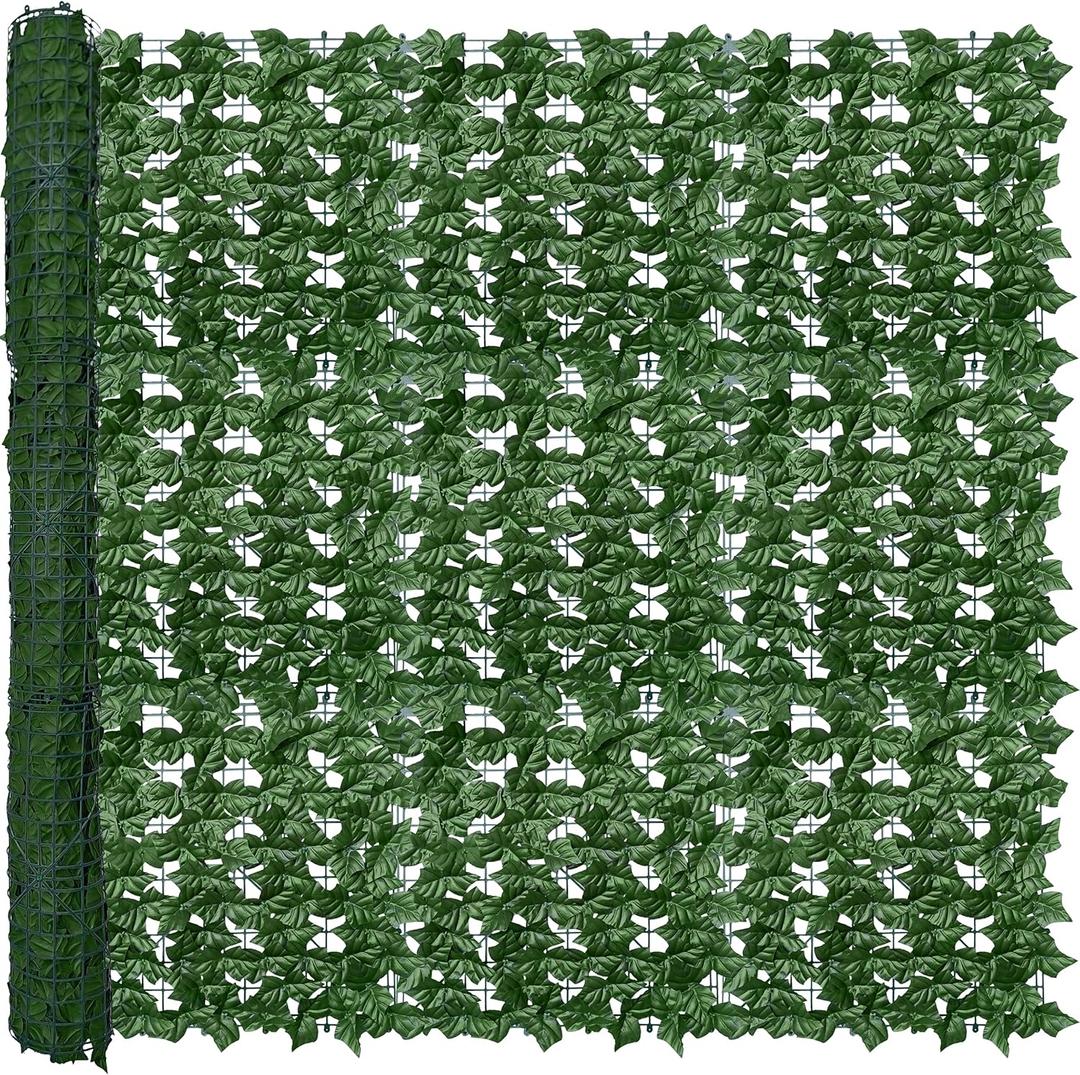 Artificial Ivy Privacy Fence Wall Screen,60X120 in UV-Anti Faux Greenery Backdrop Ivy Vine Leaf Hedges Fence Panels for Patio, Balcony, Garden, Backyard Indoor Outdoor Green Wall Decor