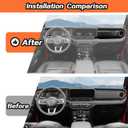 JeCar 2pcs for 2024+ Jeep Wrangler JL Interior Accessories Center Console Dash Panel Cover Trim (Carbon Fiber)