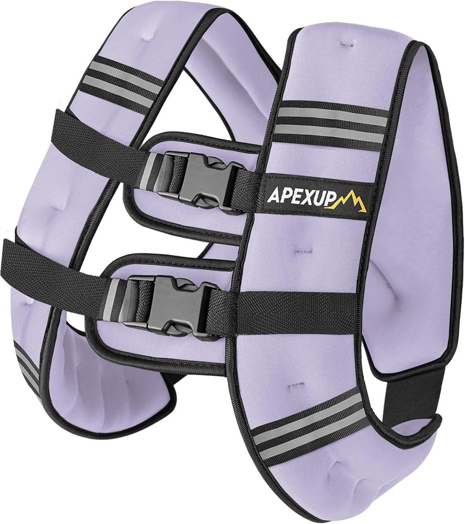 APEXUP 20lbs Weighted Vest Men Women, Weight Vest for Women Workout Equipment for Strength Training Running (Pastel Purple)