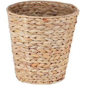 hardcometrue Boho Wicker Trash Can with Lid,Waterproof Bathroom Trash Can Hand Woven Wicker Waste Baskets for Kitchen Office Bedroom