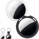 Tracker Tags 2 Pack [Apple MFi Certified] Works with Apple Find My (iOS Only) Air Bluetooth Smart Item Locator Tag Key Finder Waterproof Worldwide Tracking Device for Luggage Wallet Pets Kids Dogs Bag