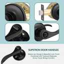 1 Pack Entrance Door Handle, Matte Black Reversible Door Lever Perfect for Interior Door and Closet, Traditional Wave Style Keyed Entry Door Lock - Keyed Alike