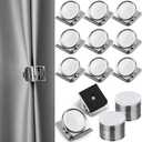 Yaocom 24 Pcs Curtain Magnets Closure Clips, Plus Size Magnetic Curtain Clips Metal Magnets for Indoor Outdoor Curtains Prevent Light Leaking for Patio, Mosquito, Cabana, Gazebo (Silver)