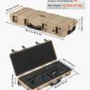 VEVOR Rifle Case, Rifle Hard Case with 4 Layers Fully-protective Foams, Lockable Hard Gun Case with Wheels, IP67 Waterproof & Crushproof, for Rifles or Shotguns, 36 inch
