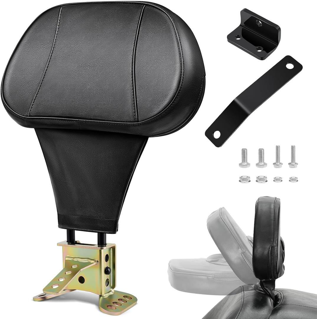Benlari Driver Rider Backrest, Adjustable Detachable Rider Driver Backrest Fit for Harley Davidson Touring Road Glide Street Glide Electra Glide Road King 1988-2024 (Colored Zinc)
