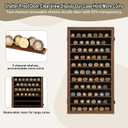 Jinchuan Military Challenge Coin Display Case Lockable Cabinet Rack Shadow Box with Removable 2 Grooves Shelves and Anti Fade Acrylic Glass for Casino Poker Chips Collectibles, Extra Large - Walnut