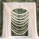 8 Pcs Giant Pearl Garland, Faux Pearl Chain Wedding Arch Decor, White