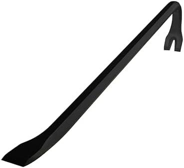 Olympia Tools 12" Wrecking Bar, Heavy Duty Pry Bar with Beveled Chisel End and Forged Carbon Steel for Prying, Lifting and Pulling Nails, 1 Count (Pack of 1)