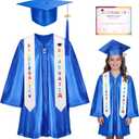 VICAMB Kindergarten Graduation Cap and Gown Set,Kids Graduation Outfit with 2026 Tassel and Sash for Boys and Girls (Blue, S)