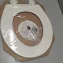 Bemis 500EC Durable Wood Toilet Seat with Easy Clean Hinges, Made in USA, Round, Biscuit