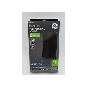 General Electric Flat Panel Indoor HDTV Antenna, 40-mile Range, VHF 1080P 4K, Black