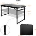 Folding Camping Table 3.3Ft X 2Ft, Aluminum Portable Adjustable Fold Table, 3.2 ft x 2 ft × 1.97 ft H