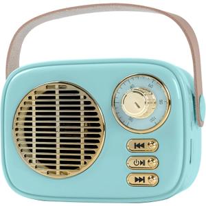 Retro Bluetooth Speaker,Vintage Decor,Birthday Gifts for Women Teenage Blue Portable Support USB/TF/AUX for Antique Bedroom, Kitchen, Office, Desk Decor travel and gifting