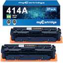 414A Black Toner Cartridge 2 Pack (with Chip) Compatible Replacement for HP 414A 414X for Color Laserjet Pro MFP M479fdw M479fdn M479dw Pro M454dw M454dn M479 M454 Printer Ink W2020A W2020X High Yield