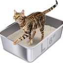Stainless Steel Cat Litter Box, 20"x14"x6"(Height) Large Metal Litter Box, Easy to Clean, Non Stick No Smell Litterbox for Cats/Kitty