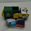 JOYIN Large Friction Powered Garbage Truck Toy Set, Includes Dumpster, Trash Bins, and Learning Cards for Kids, Boy Toys Birthday Gift for Boys Girls Kids Toddler Gift for Christmas (Green)