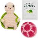 Pack Of 2 KALAWALK Handmade Crochet Positive Animal Gifts Mini Cute Turtle & Inspirational Litter Animals for Emotionally Support Perfect