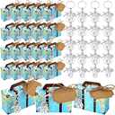 Singhoow 36 Set World Map Mini Suitcase Party Favor Box with Earth Airplane Keychains Mini Suitcase Favors Candy Box with Travel Ticket for Travel Themed Party Wedding Bridal Shower Decorations