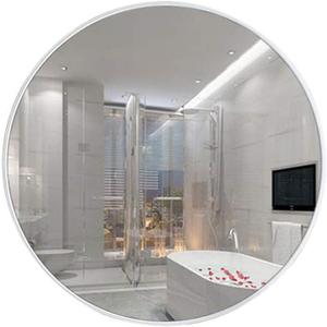 Mirrors for Wall Decor, Nordic, Bathroom Wall-Mounted Cosmetic Mirror Large Round Mirror, for Bedrooms, Hotel, Dressing, Club Hall (Color : White, Size : 50cm)