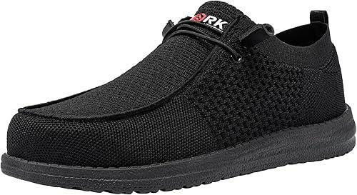 LARNMERN Slip On Steel Toe Shoes Men Lightweight Comfortable Lounging Walking Sneakers Steel Toe Loafers
(9, Black)