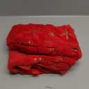 Mr. Pen- Christmas Tree Skirt 36 inches, Red Faux Fur Christmas Tree Skirts with Gold Snowflakes
