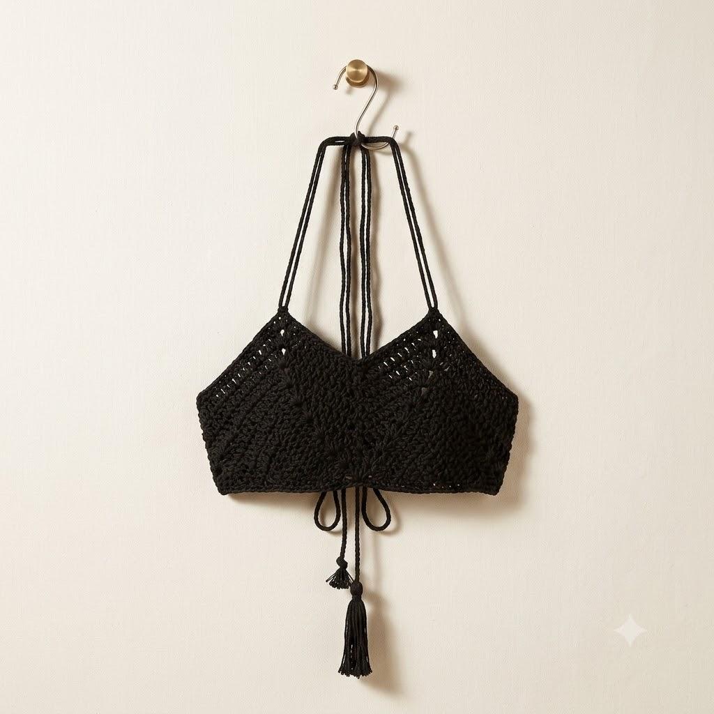 Black Crochet Bag