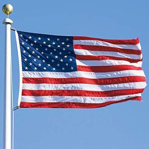 American Flag 10x15 FT Embroidered Stars, Sewn Stripes, Brass Grommets Polyester USA US Flag Long Lasting for Outdoor Use