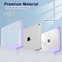 ToaPoia iPad 9th Generation Case 2021/iPad 8th Generation Case 2020 10.2 Inch with Pencil Holder, iPad 7th Gen 2019 Case with Clear Transparent Back, Auto Wake/Sleep Cover(Clove Purple)