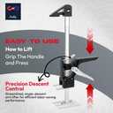 Labor Saving Handle 12" Lever Tool Lifts 2pcs, Wall Tile Locator, Multifunctional Lift Height Adjuster, Door Panel, Lifting Cabinet Jack, Lifts 6.69" Holds 330 lbs (Black Swan)