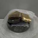 YOUBET 125PCS Clear Black Plastic Plates - Black and Gold Disposable Plates Include 50 Plate, 75 Gold Silverware for Wedding & Party & Birthday