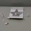 Brizled Star Christmas Tree Topper, 8" Glittered Hollow-Out Tree top Star, Double-Sided 3D Tree Topper with 10 Lights, UL Certified Lighted Xmas Tree Topper for Holiday Christmas Tree Decor, Silver