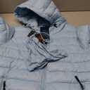 LZACTOIN-X Women Lightweight Rain-Resistant Puffer Coat with Hood Thicken Thermal Bubble Insulated Jacket Womens  Blue Medium