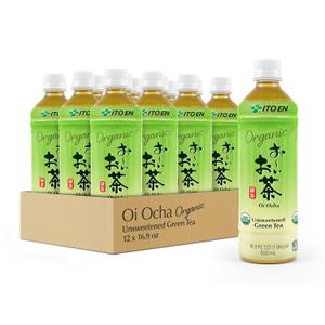 Ito En Organic Oi Ocha Unsweetened Green Tea, 16.9 Ounce (Pack of 12), Zero Calories (EXP 02/28/27)
