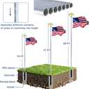 NQ 20FT Flag Pole in Ground for Outside House,14 Gauge Aluminum Flag Pole Kit with Eagle Topper and Flagpole Collar Base, Sectional Flagpole Outdoor with US Flag(Silver)