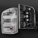 MAYELLO Chrome Tail Lights w/Bulbs Compatible with 2007-2013 Chevrolet Silverado 1500, 2007-2014 Chevy Silverado 2500 3500 Single Rear Wheel, Plug & Play Rear Lamps