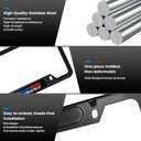 2PCS License Plate Frames, Stainless Steel 4-Hole License Plate Bracket Cover Holder for BMW X3 X5 X1 X7 X6 4 3 5 2 1 Series M3 M5 M4 M2 M6 e90 e91 Accessories, with Screw Caps Cover Set(Black)