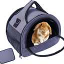 Guinea Pig Carrier, Small Pet Carriers for Rabbit Hamster Bird Bunny Bearded Dragon Kitty and Etc. Animal Bag with Stable Handle and Waterproof Pad, Easy Travel and Vet Visit-Large (12.0"L x 10.0"W x 1.0"H)