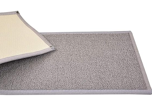 Ottomanson Rugs for Entryway 2'3" x 3' - 2 Pack Non Slip Border Small Area Rugs Durable Front Door Mat Rug Stain Resistant Entrance Rugs for Bathroom Kitchen Bedroom & Living Room, Light Gray